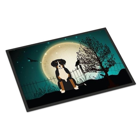 Carolines Treasures Carolines Treasures BB2227JMAT Halloween Scary Greater Swiss Mountain Dog Indoor or Outdoor Mat; 24 x 0.25 x 36 in. BB2227JMAT